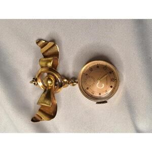WORKING 12K Gold Filled 1940s Crawford Nurse Watch - Swiss 7-Jewel -Original Pin